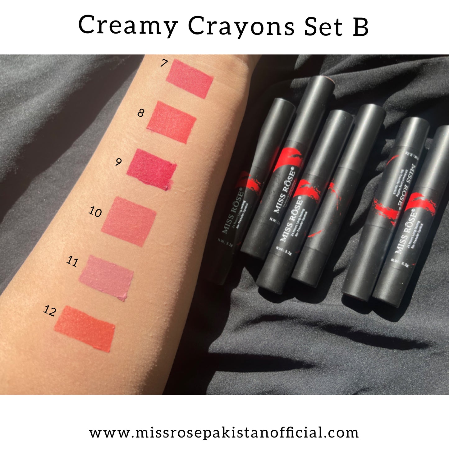 Miss Rose Creamy Crayons Lipsticks