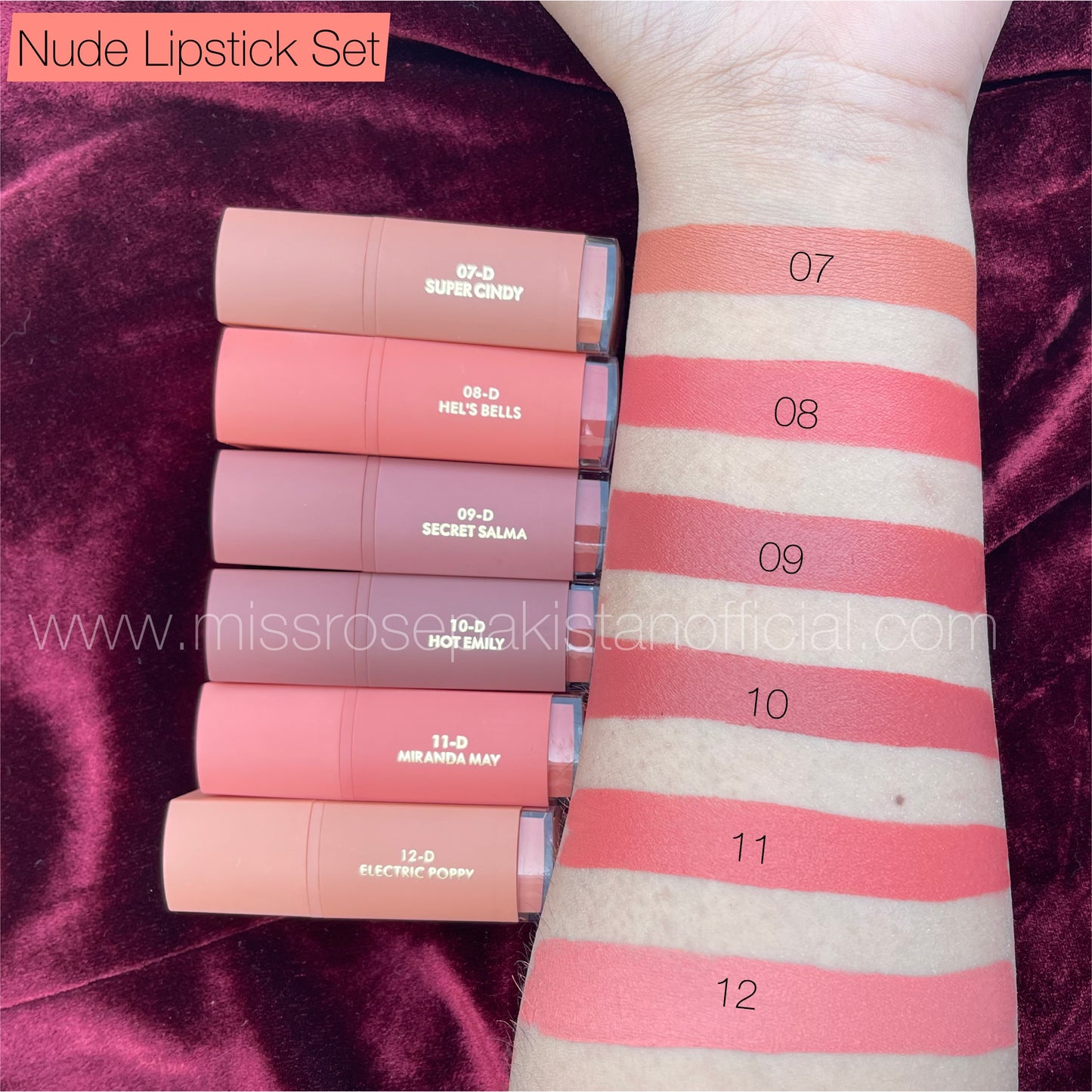 Lipsticks Set of 6 - Nudes
