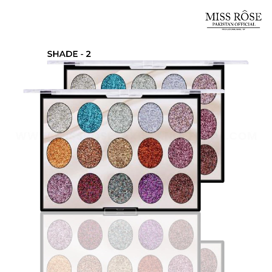 Miss Rose 15 Color Full Glitter Eyeshadow Palette