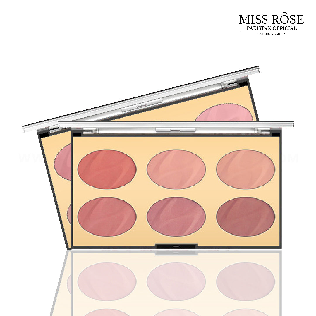 Miss Rose 6 Color Oval Blush Palette
