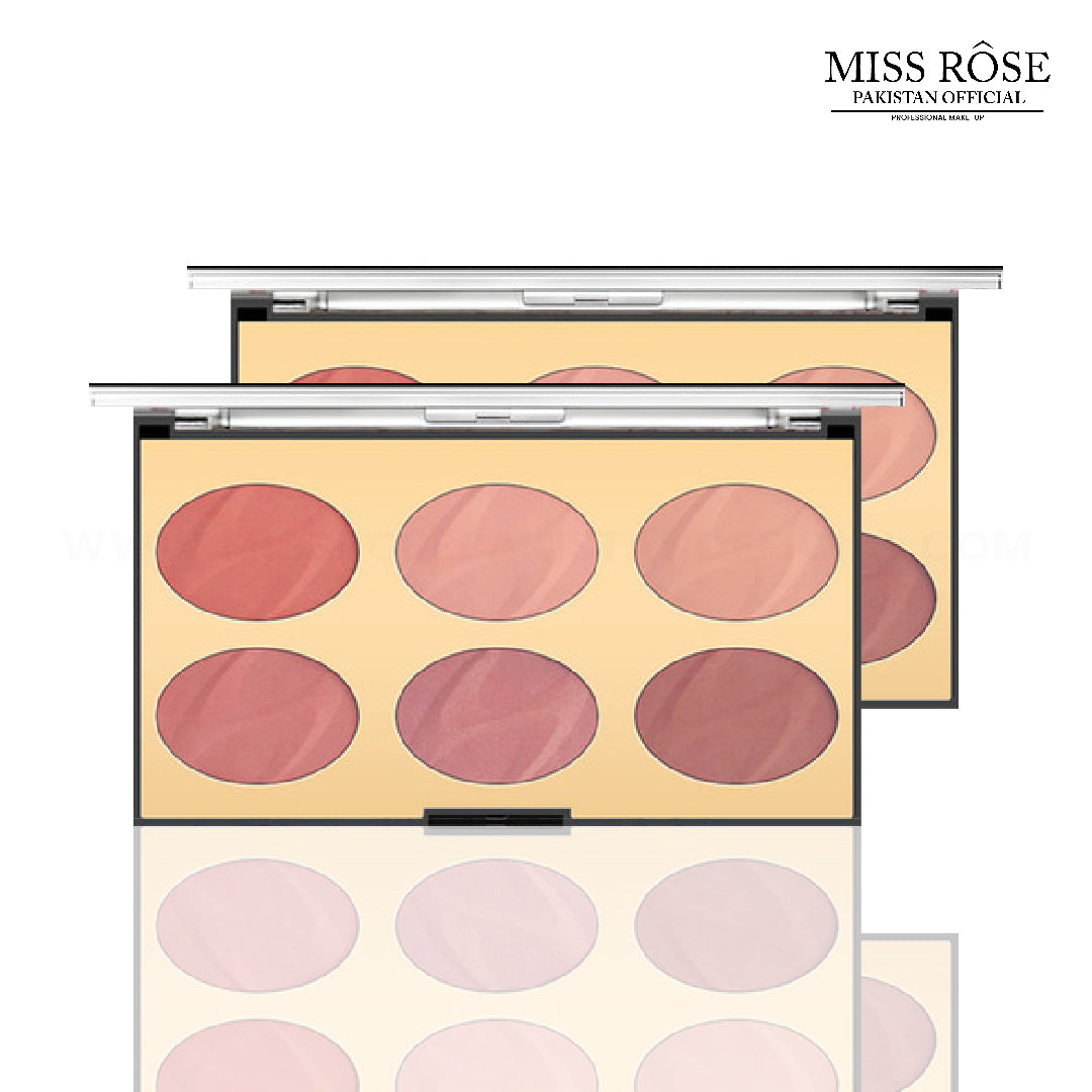 Miss Rose 6 Color Oval Blush Palette