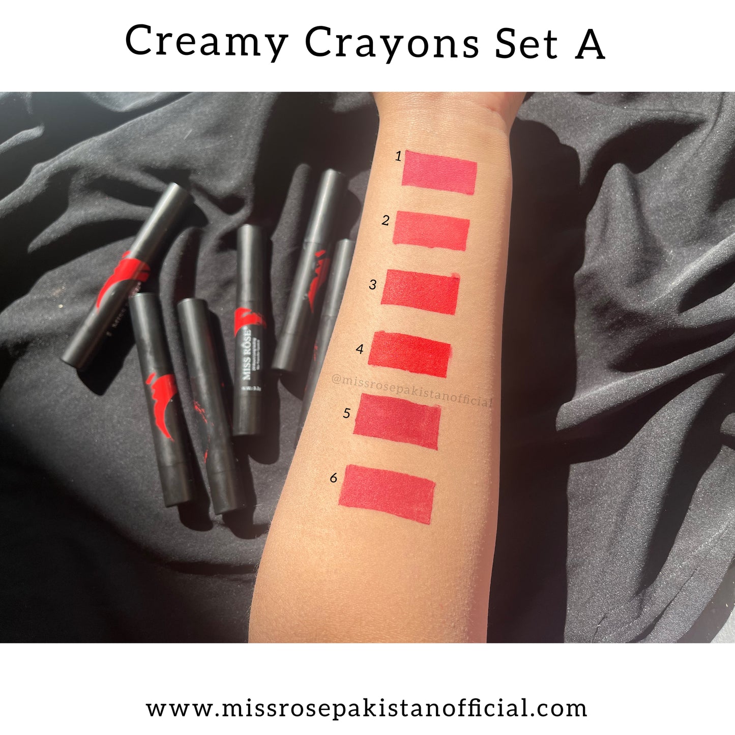 Miss Rose Creamy Crayons Lipsticks