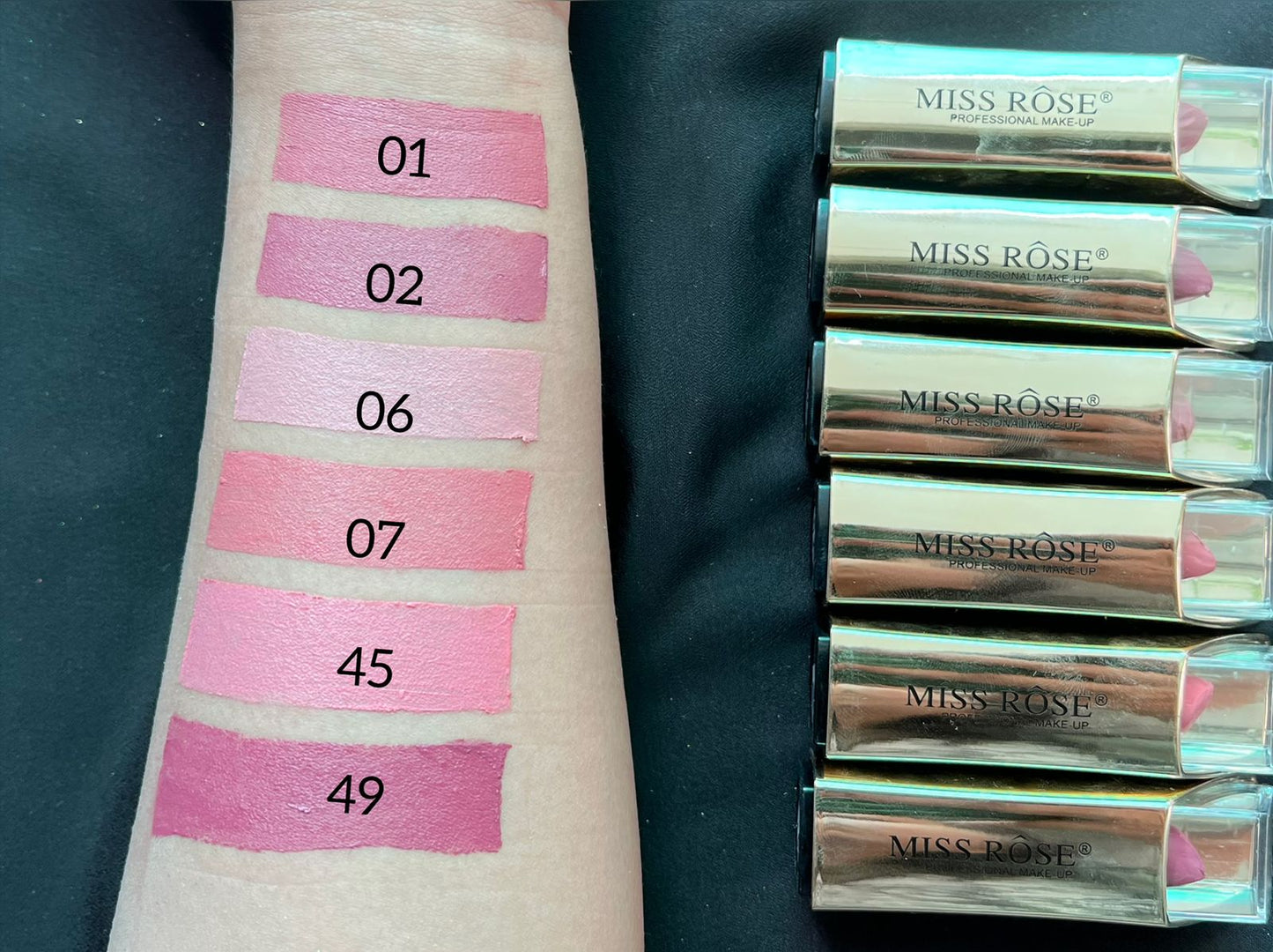 Miss Rose Gold Metallic Lipstick Set - Pinks