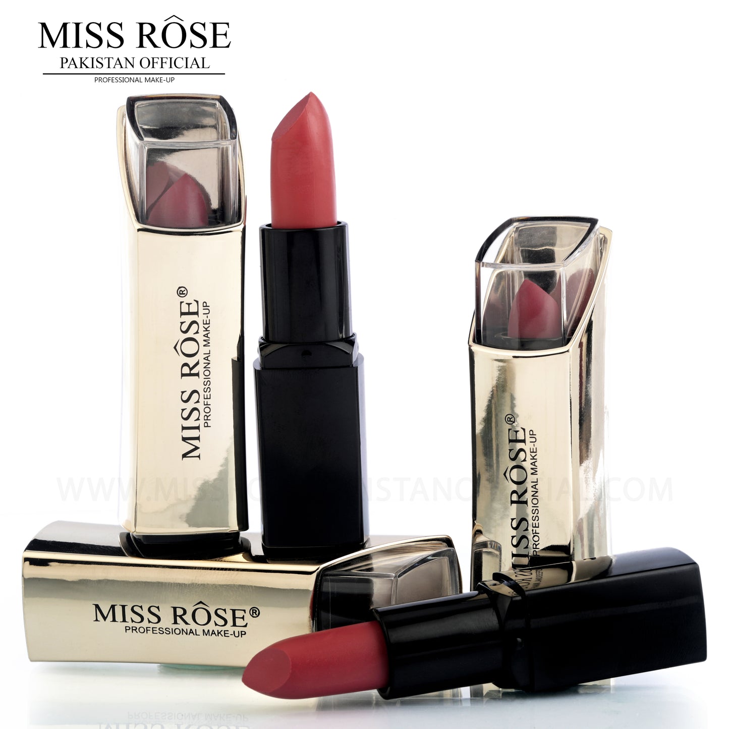 Miss Rose Gold Metallic Lipstick Set - Pinks