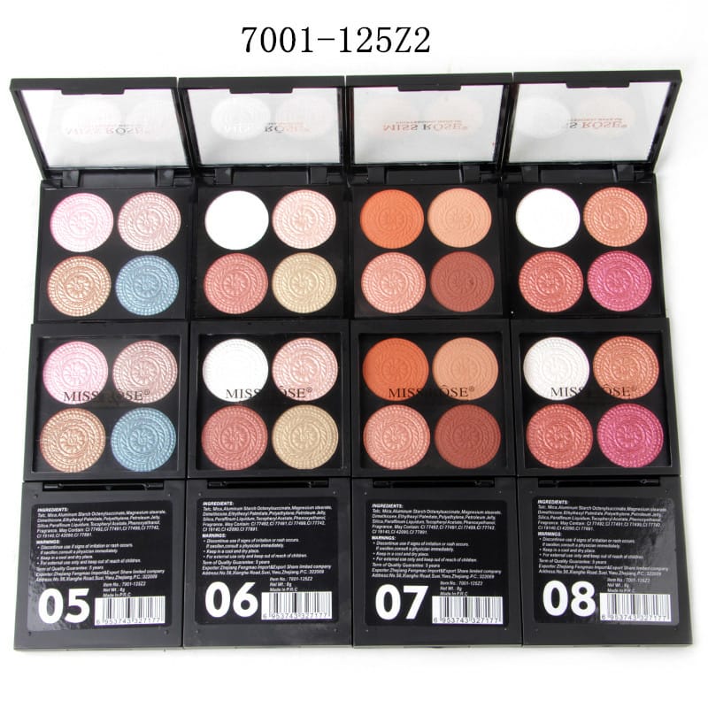 4 Color Eyeshadow and Highlighter Palette - Round